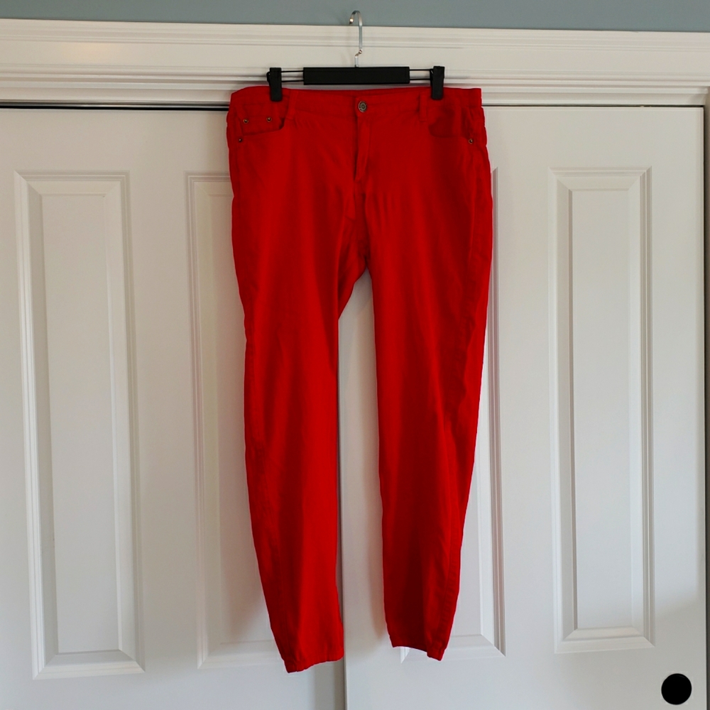 2 pair of red stretch jeans!